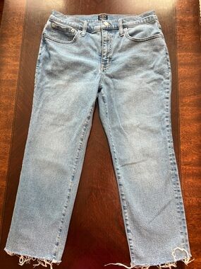 J. Crew Light Blue Essential Straight Jeans raw hem